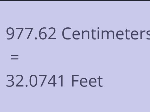 977.62 CM TO FEET