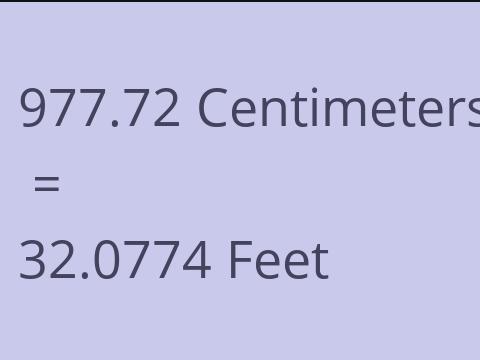 977.72 CM TO FEET