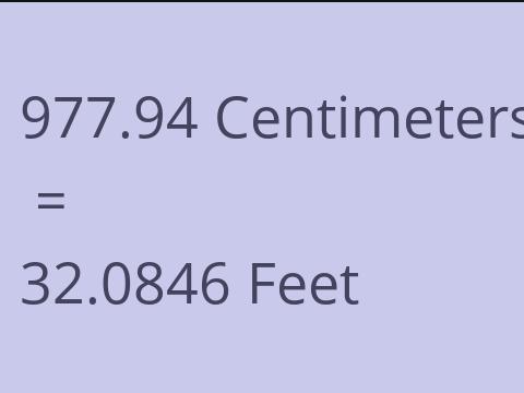 977.94 CM TO FEET