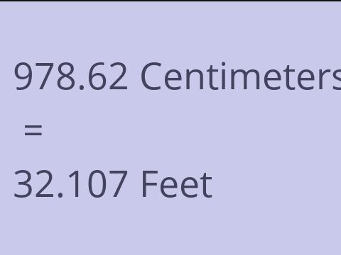 978.62 CM TO FEET