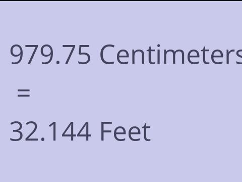 979.75 CM TO FEET