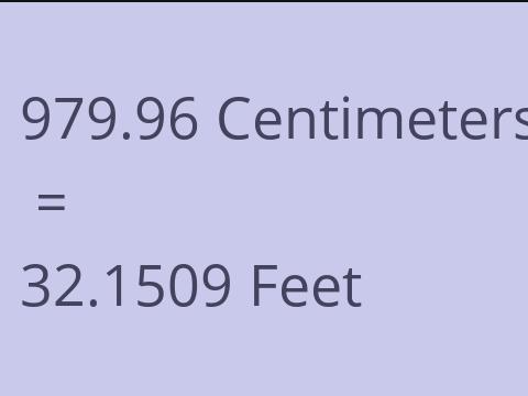 979.96 CM TO FEET