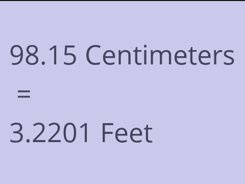 98.15 CM TO FEET