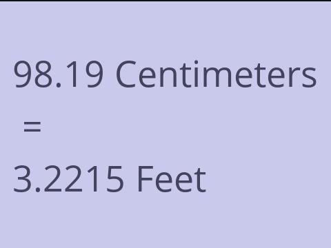 98.19 CM TO FEET