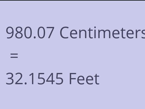 980.07 CM TO FEET