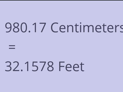 980.17 CM TO FEET