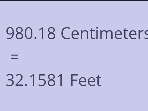 980.18 CM TO FEET