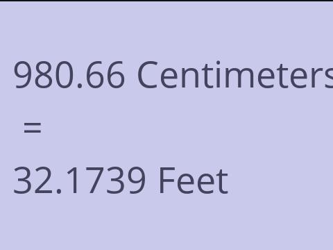 980.66 CM TO FEET