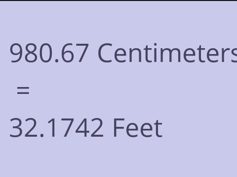 980.67 CM TO FEET