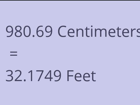 980.69 CM TO FEET