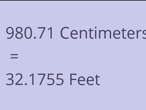 980.71 CM TO FEET