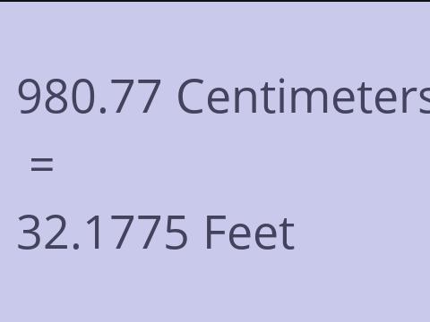 980.77 CM TO FEET