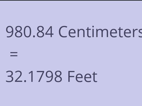 980.84 CM TO FEET