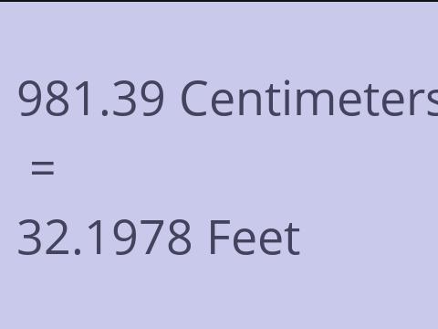 981.39 CM TO FEET