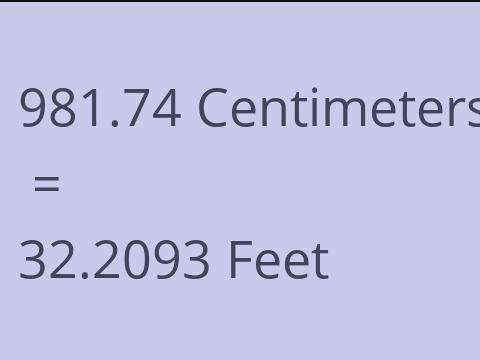 981.74 CM TO FEET