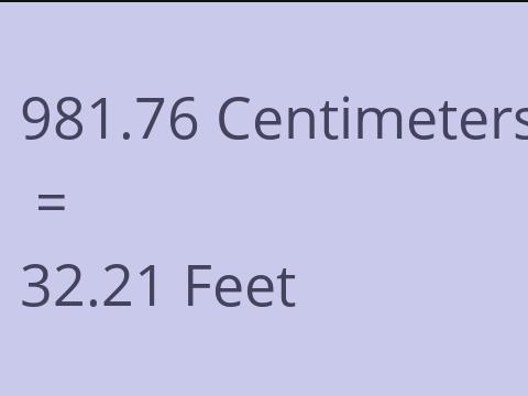 981.76 CM TO FEET