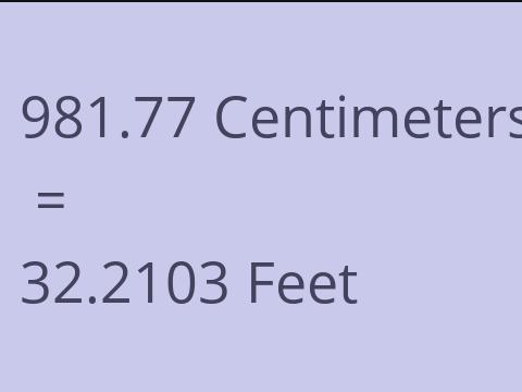 981.77 CM TO FEET