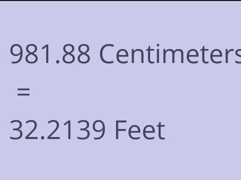 981.88 CM TO FEET