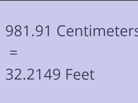 981.91 CM TO FEET