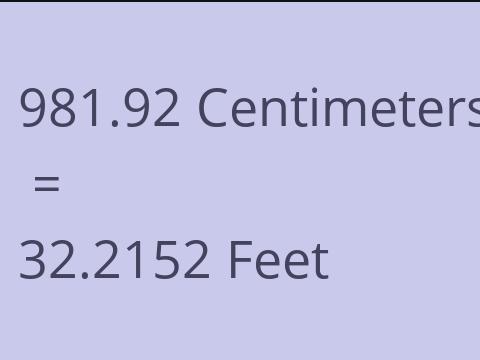 981.92 CM TO FEET