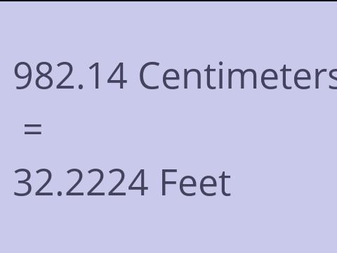 982.14 CM TO FEET