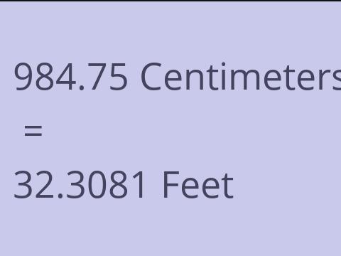 984.75 CM TO FEET