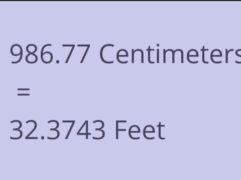 986.77 CM TO FEET