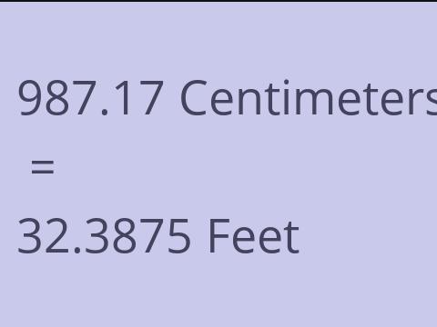 987.17 CM TO FEET