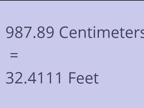 987.89 CM TO FEET