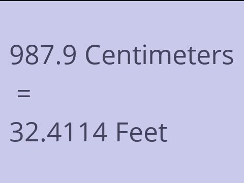 987.9 CM TO FEET