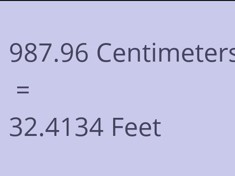 987.96 CM TO FEET