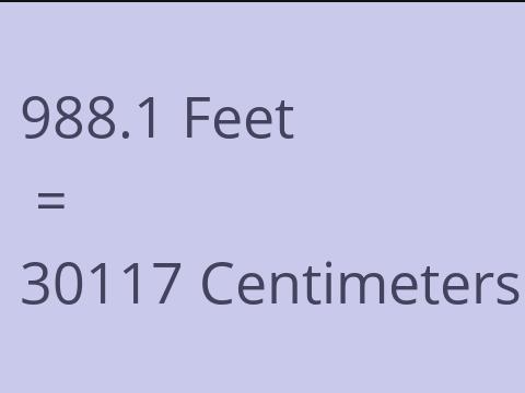 988.1 FEET TO CM