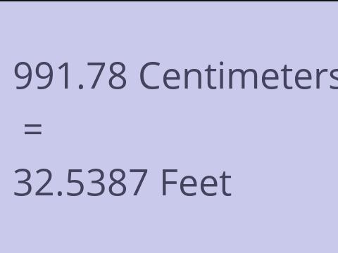 991.78 CM TO FEET