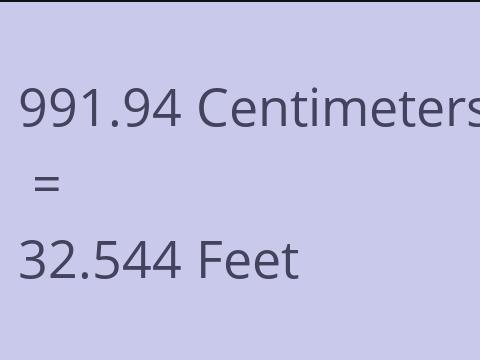 991.94 CM TO FEET