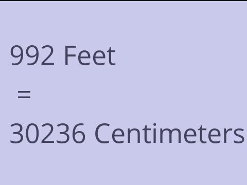 992 FEET TO CM