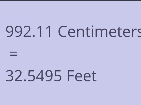 992.11 CM TO FEET