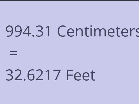 994.31 CM TO FEET