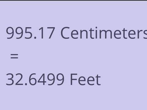 995.17 CM TO FEET