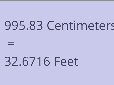 995.83 CM TO FEET