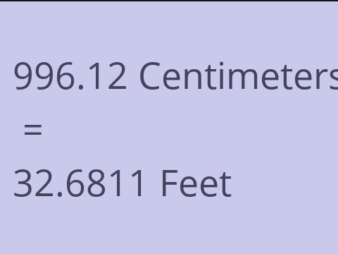 996.12 CM TO FEET