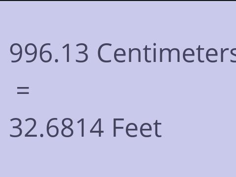 996.13 CM TO FEET