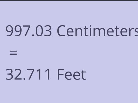 997.03 CM TO FEET