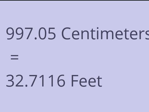 997.05 CM TO FEET