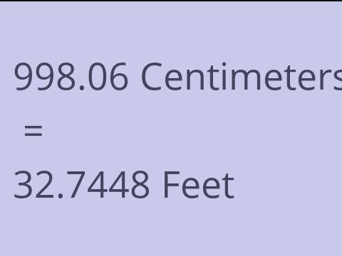 998.06 CM TO FEET