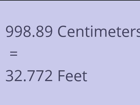 998.89 CM TO FEET