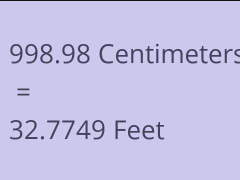 998.98 CM TO FEET