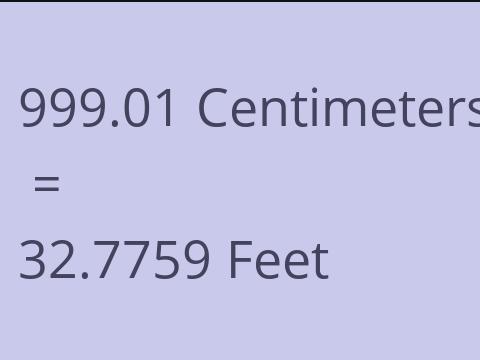 999.01 CM TO FEET