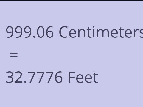 999.06 CM TO FEET