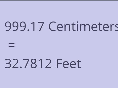 999.17 CM TO FEET